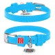 Collar Waudog Glamour Нашийник для собак шкіряний блакитний