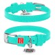 Collar Waudog Glamour Нашийник для собак ментоловий шкіряний