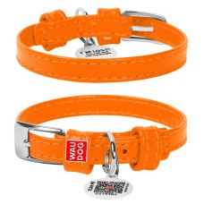 Collar Waudog Glamour Нашийник для собак шкіряний помаранчевий
