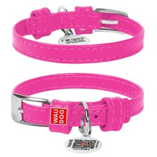 Collar Waudog Glamour Нашийник для собак рожевий шкіряний