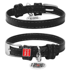 Collar Waudog Glamour Нашийник для собак чорний шкіряний