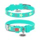 Collar Waudog Glamour Нашийник для собак шкіряний світловідбиваючий Зірочка ментоловий