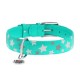 Collar Waudog Glamour Нашийник для собак шкіряний світловідбиваючий Зірочка ментоловий