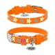 Collar Waudog Glamour Нашийник для собак шкіряний світловідбиваючий Зірочка помаранчевий
