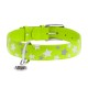 Collar Waudog Glamour Нашийник для собак шкіряний світловідбиваючий Зірочка салатова