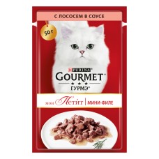 Gourmet Gold Mon Petit Консерви для дорослих кішок з лососем у соусі