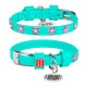 Collar Waudog Glamour Нашийник для собак шкіряний зі стразами Квіточка ментолова