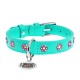 Collar Waudog Glamour Нашийник для собак шкіряний зі стразами Квіточка ментолова