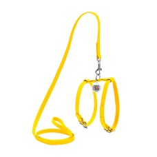 Collar Waudog Glamour Шлея з повідцем для котів та собак шкіряна жовта