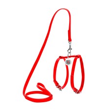 Collar Waudog Glamour Шлея з повідцем для котів та собак шкіряна червона