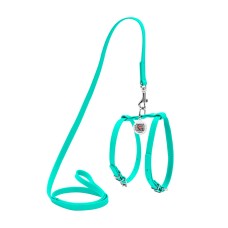 Collar Waudog Glamour Шлея з повідцем для котів та собак шкіряна ментолова