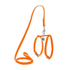 Collar Waudog Glamour Шлея з повідцем для котів та собак шкіряна помаранчева