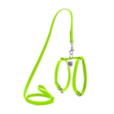 Collar Waudog Glamour Шлея з повідцем для котів та собак шкіряна салатова