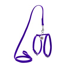 Collar Waudog Glamour Шлея з повідцем для котів та собак шкіряна фіолетова