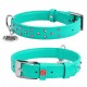Collar Waudog Glamour Нашийник для собак шкіряний з клейовими стразами ментоловий