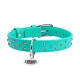 Collar Waudog Glamour Нашийник для собак шкіряний з клейовими стразами ментоловий