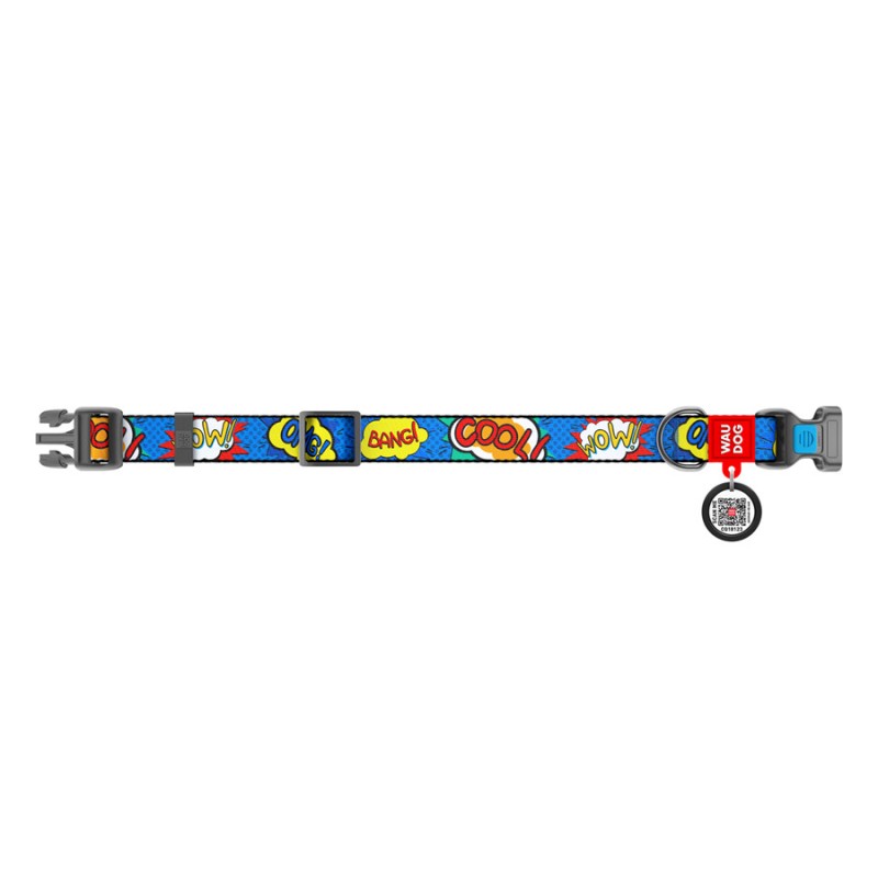 Collar Waudog Nylon Нашийник для собак нейлоновий c QR паспортом пластикова пряжка-фастекс ВАУ