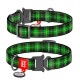 Collar Waudog Nylon Нашийник для собак нейлоновий c QR паспортом металева пряжка-фастекс Шотландтка зелена