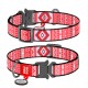 Collar Waudog Nylon Нашийник для собак нейлоновий c QR паспортом металева пряжка-фастекс Етно червоний