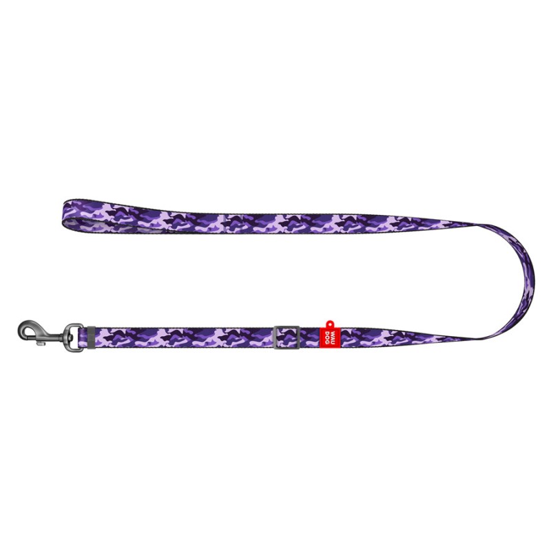 Collar Waudog Nylon Повідець для собак нейлоновий регульований Фіолетовий камо