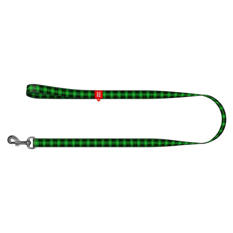 Collar Waudog Nylon Повідець для собак нейлоновий Шотландка зелена