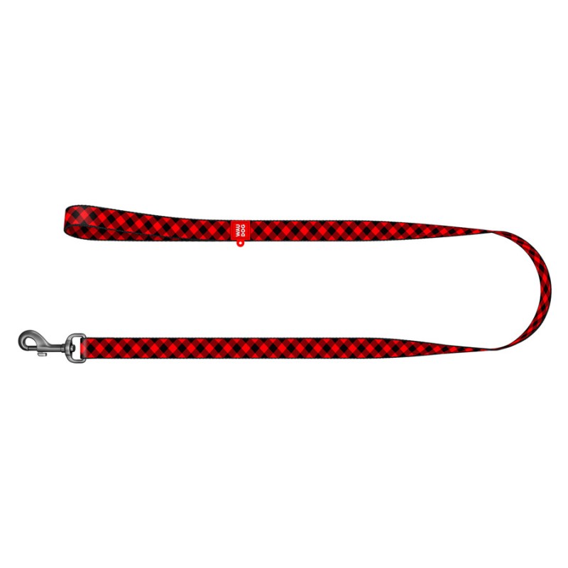 Collar Waudog Nylon Повідець для собак нейлоновий Шотландка червона