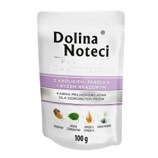 Dolina Noteci Premium For Small Breeds Консерви для дорослих собак дрібних порід з кроликом, квасолею та коричневим рисом пауч