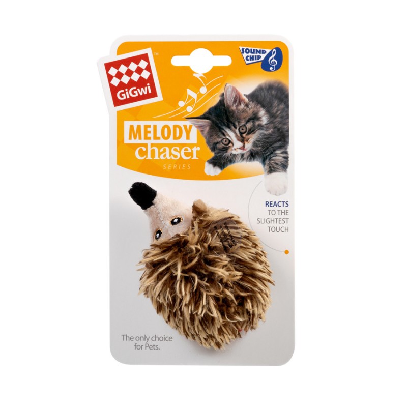 GiGwi Melody Chaser Іграшка для кішок Їжачок з електронним хутряним чіпом