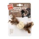 GiGwi Catch & Scratch Іграшка для котів Плетений м'яч з дзвіночком та пір'ям