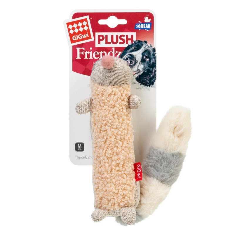 GiGwi Plush Іграшка для собак Єнот з пищалкою