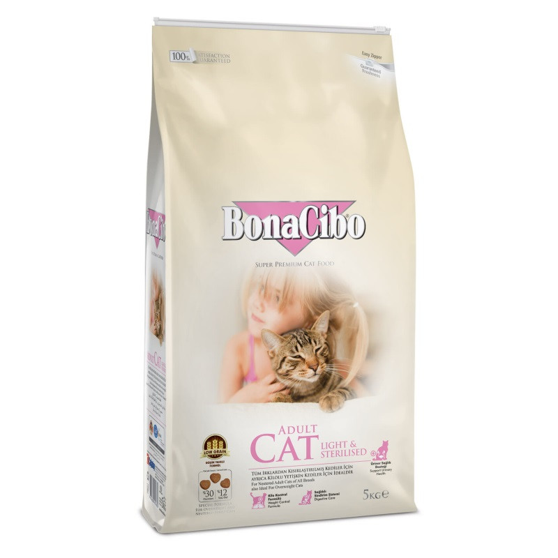 BonaCibo Adult Cat Light & Sterilized Сухой корм для взрослых стерилизованных кошек с курицей