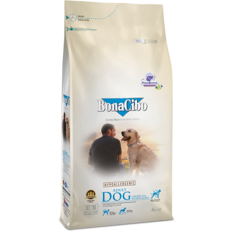 BonaCibo Adult Dog Chicken & Rice with Anchovy Сухий корм для дорослих собак усіх порід з куркою та анчоусами