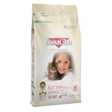BonaCibo Kitten Сухий корм для кошенят з куркою та анчоусами