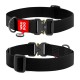 Collar Waudog Waterproof Нашийник для собак водостійкий з QR паспортом металева пряжка-фастекс чорний
