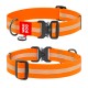 Collar Waudog Waterproof Нашийник для собак водостійкий світловідбивний з QR папортом металева пряжка-фастекс помаранчевий