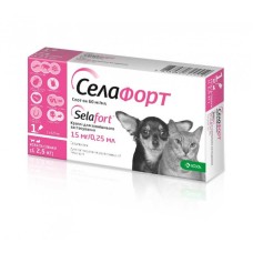 Selafort Селафорт Спот-он Краплі на холку від бліх та кліщів для котів та собак до 2,5 кг
