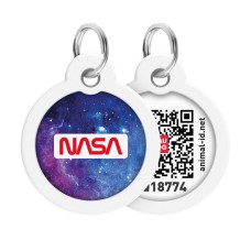 Collar Waudog Smart ID Адресник з QR-кодом металевий з малюнком NASA21