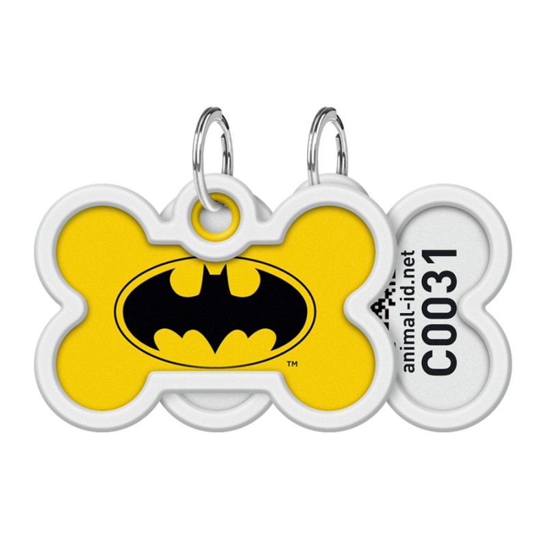 Collar Waudog Smart ID Адреса з QR-кодом металевий з малюнком Бетмен лого
