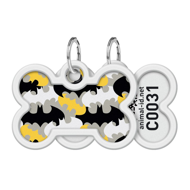 Collar Waudog Smart ID Адреса з QR-кодом металевий з малюнком Бетмен візерунок