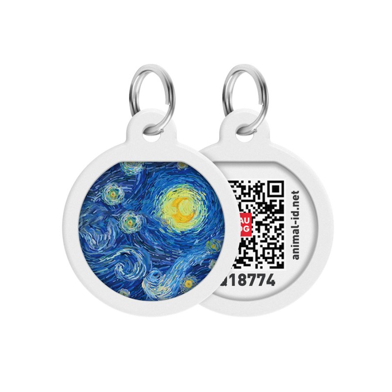 Collar Waudog Smart ID Адреса з QR-кодом металевий з малюнком Водяні лілії