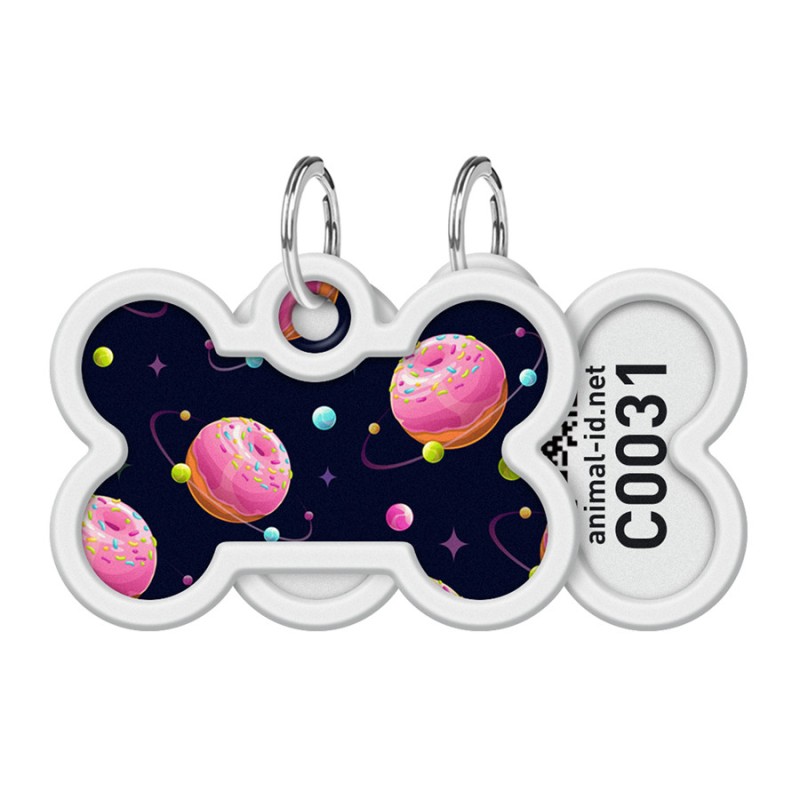 Collar Waudog Smart ID Адреса з QR-кодом металевий з малюнком Всесвіт пончиків