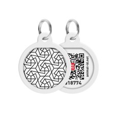 Collar Waudog Smart ID Адресник з QR-кодом металевий з малюнком Геометрія