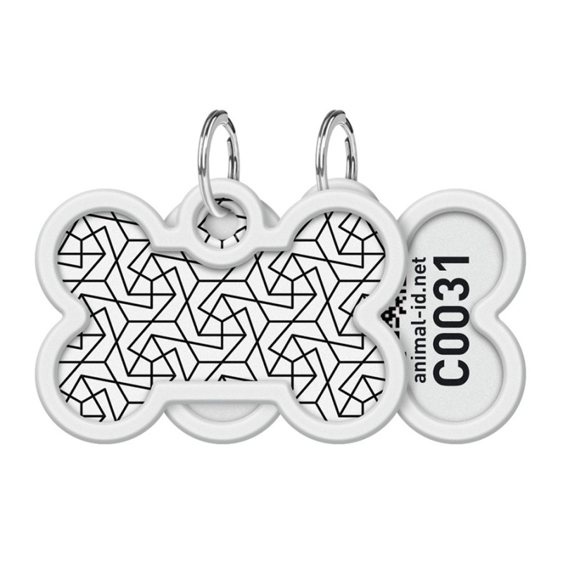 Collar Waudog Smart ID Адреса з QR-кодом металевий з малюнком Геометрія