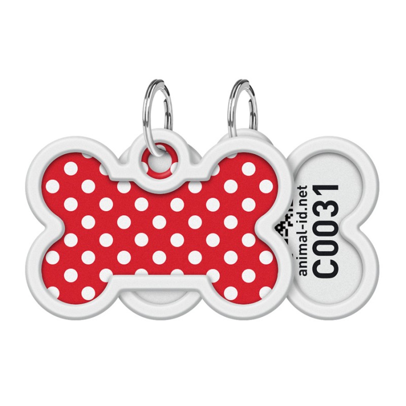 Collar Waudog Smart ID Адреса з QR-кодом металевий з малюнком Горох