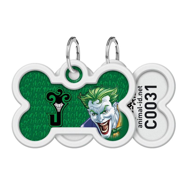 Collar Waudog Smart ID Адреса з QR-кодом металевий з малюнком Джокер зелений