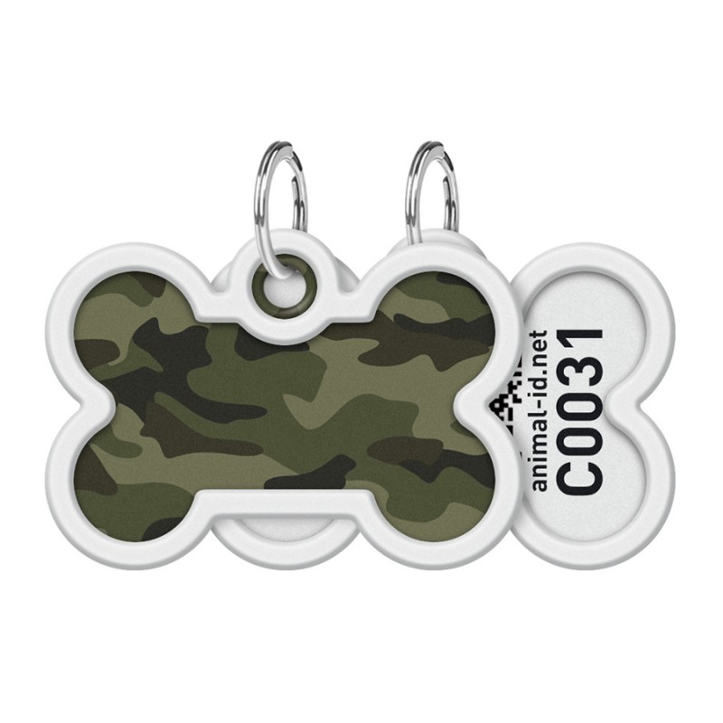 Collar Waudog Smart ID Адреса з QR-кодом металевий з малюнком Камо зелений