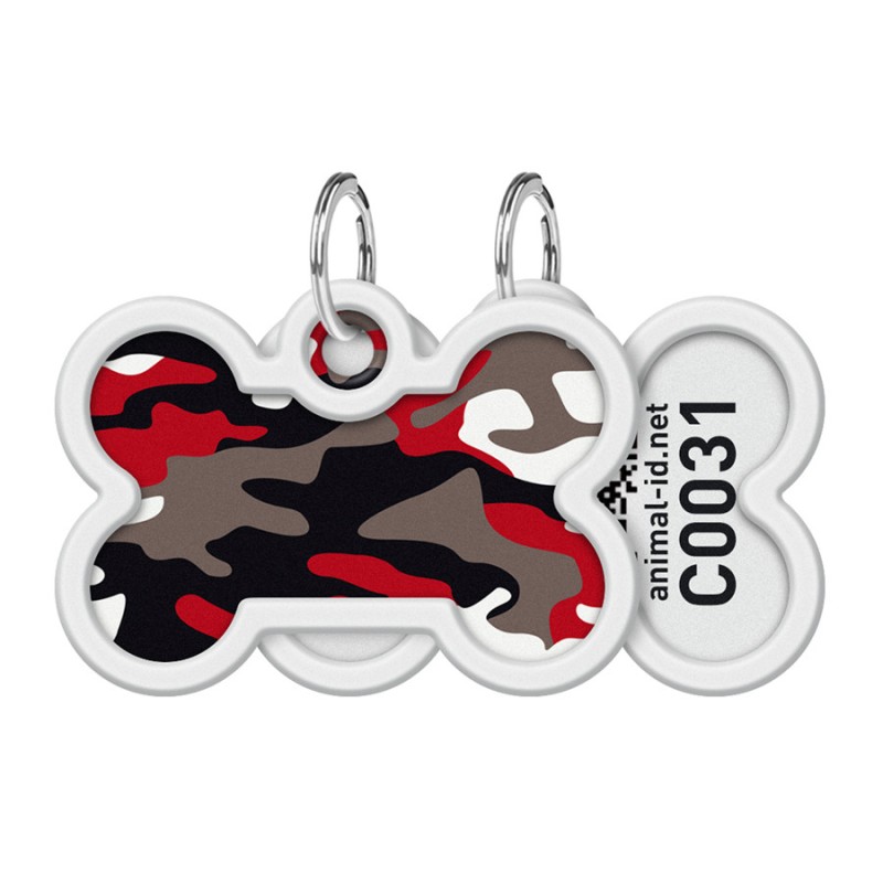 Collar Waudog Smart ID Адреса з QR-кодом металевий з малюнком Камо сірий