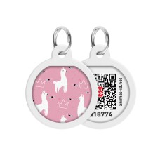 Collar Waudog Smart ID Адресник з QR-кодом металевий з малюнком Лами