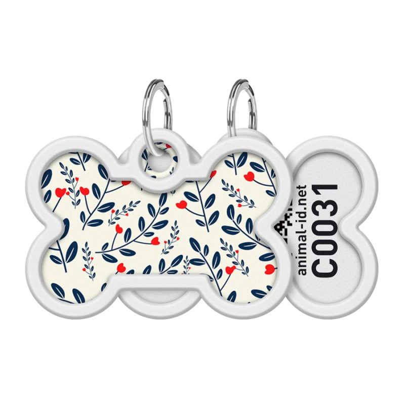 Collar Waudog Smart ID Адреса з QR-кодом металевий з малюнком Рослини
