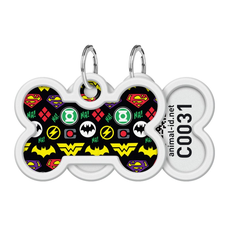 Collar Waudog Smart ID Адреса з QR-кодом металевий з малюнком Супергерої логоманія